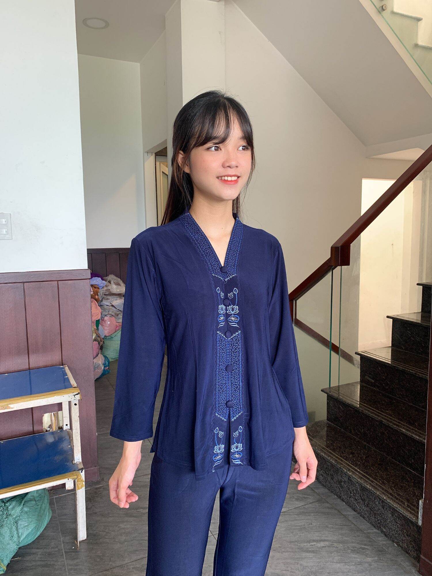 Đồ bộ đồ lam đi chùa#lắc balai thun.