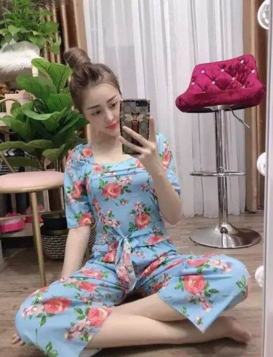 Sét bộ, đồ bộ mặc nhà nhún thun free size dưới 58 kg
