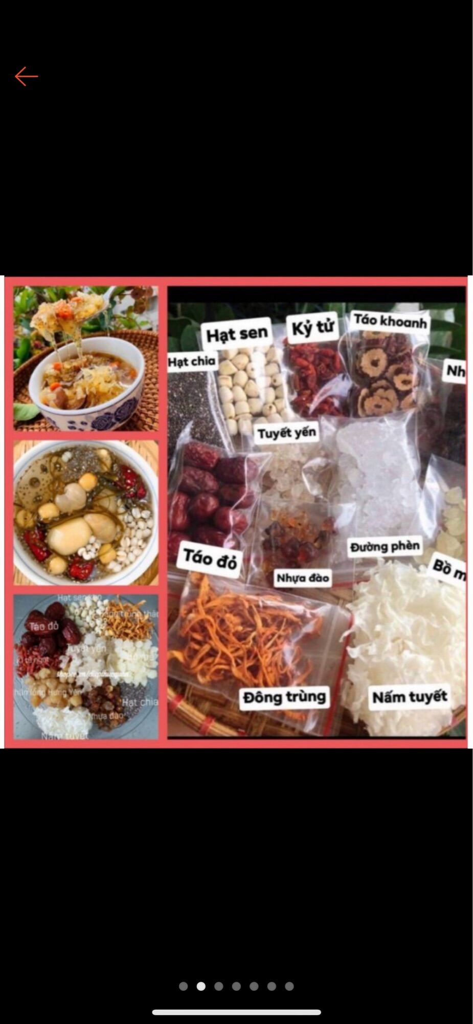500gram Sét Chè dưỡng nhan set gồm 12 vị nguyên liệu chè tuyết yến nấu 12