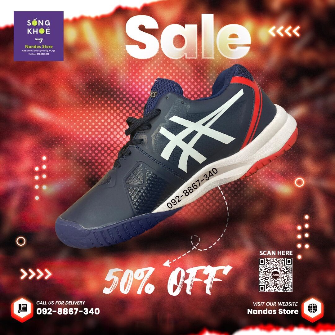 Giày tennis asics challeger xanh navu/white 2022