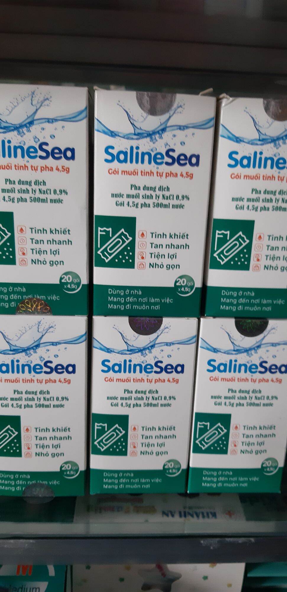 Gói muối tinh tự pha 4.5g SalineSea. hộp 20 gói