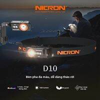 NICRON D10 Đèn pha đa màu 500 lumen xoay 360 độ tháo rời từ tính dùng cắm trại đi bộ đường dài ngoài trời