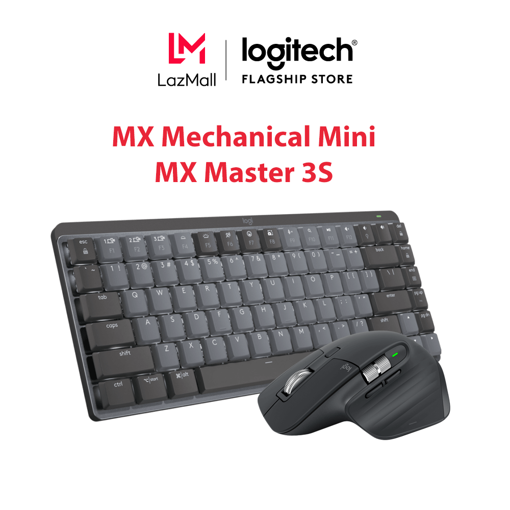 Combo bàn phím logitech mx mechanical mini và chuột logitech mx master 3s - sạc usb-c, mac os | win