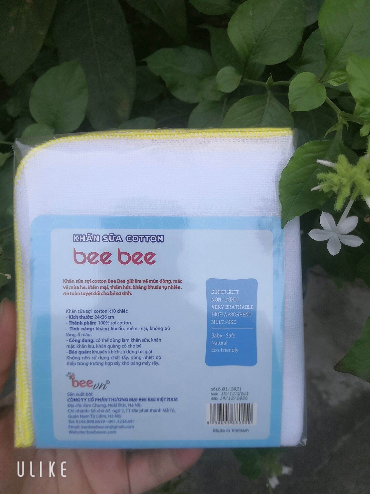 Khăn xô - Khăn sữa cotton bee bee túi 10 chiếc (3 4 lớp)