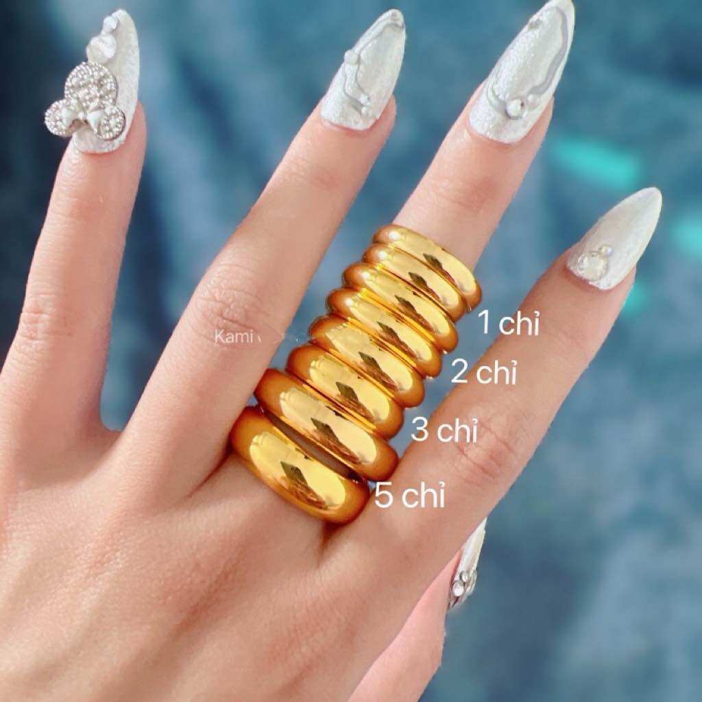 Nhẫn trơn 1 chỉ 2 chỉ 3 chỉ 5 chỉ khắc mộc
