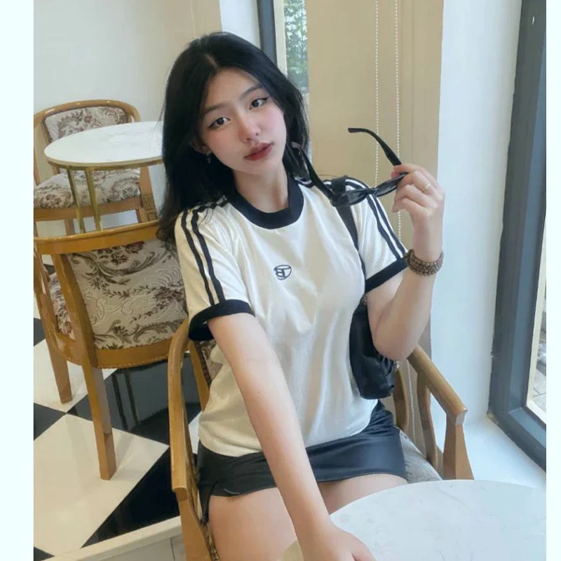 Áo thun in chữ form rộng phối viền cực xinh bt9