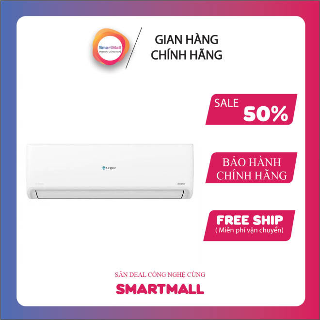 Máy lạnh Casper 2 HP Inverter GC-18IS33 - Tính năng Smart Air với điều hướng thông minh, Công nghệ i Saving giúp giảm điện năng tiêu thụ xuống chỉ còn 0,3W, Bền bỉ cùng dàn tản nhiệt đồng mạ vàng, Làm lạnh nhanh