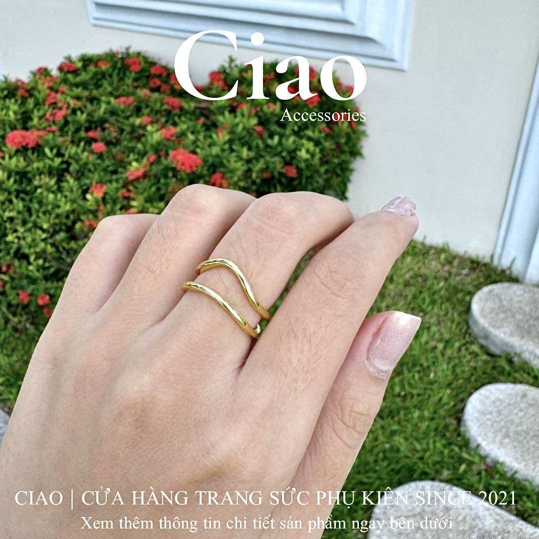 Nhẫn mạ bạc S925 thiết kế phong cách trendy tinh tế Rowena Ciao