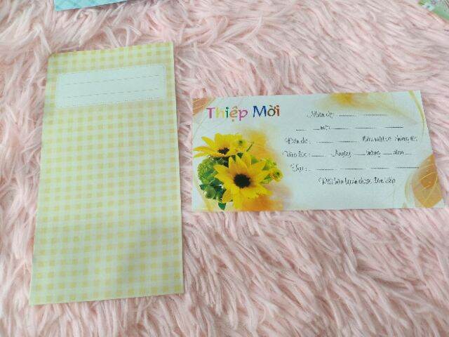 Thiệp mời lụa dài 10 cái