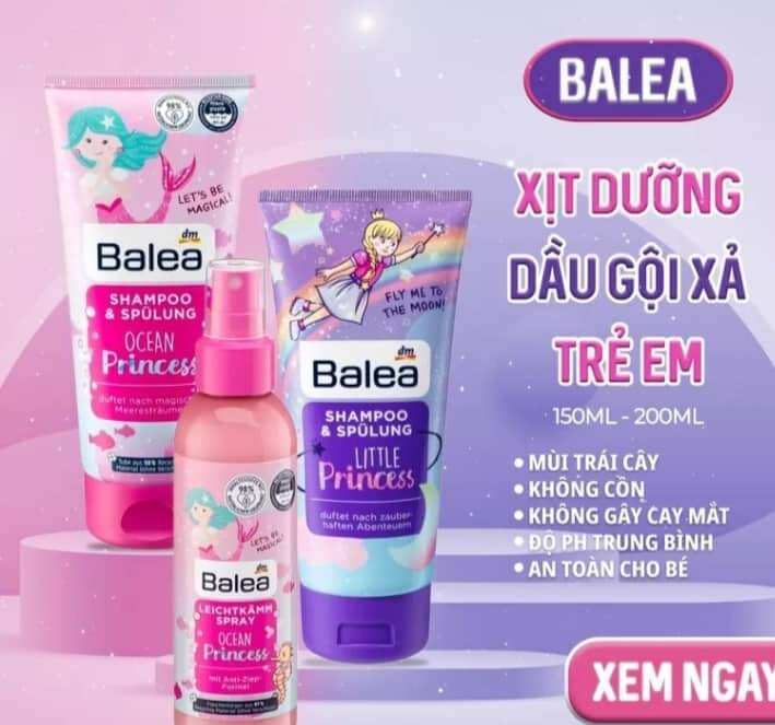 Dầu gội xả 2in1 Balea Litte Princess cho bé gái