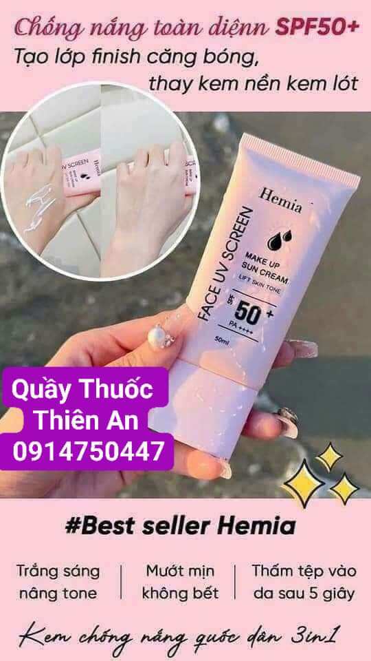 Kem chống nắng năng tông hemia