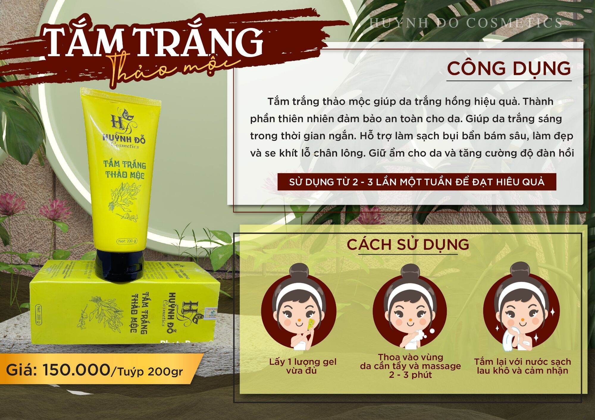 TẮm Trắng Thảo Mộc huỳnh đỗ chuyên nám Huỳnh đỗ sỉ và lẻ