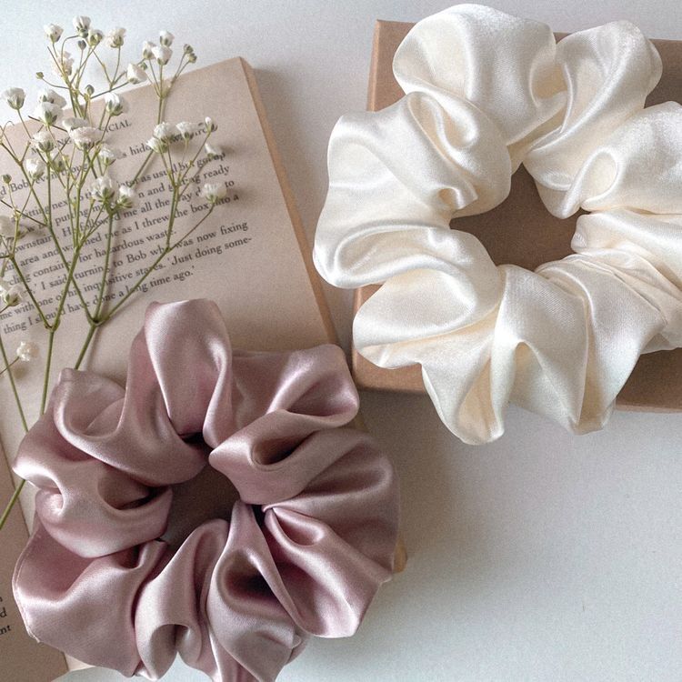Scrunchie Lụa Satin Dây Cột Tóc Lụa Satin Dây Buộc Tóc Lụa Phụ Kiện Tóc