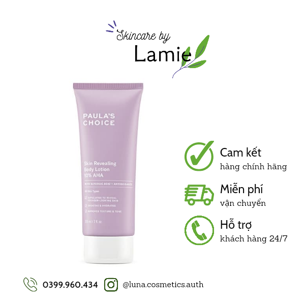 [CHÍNH HÃNG] Kem Dưỡng Thể Paula’s Choice 10% AHA Làm Sáng Da Resist Skin Revealing Body Lotion with 10% AHA