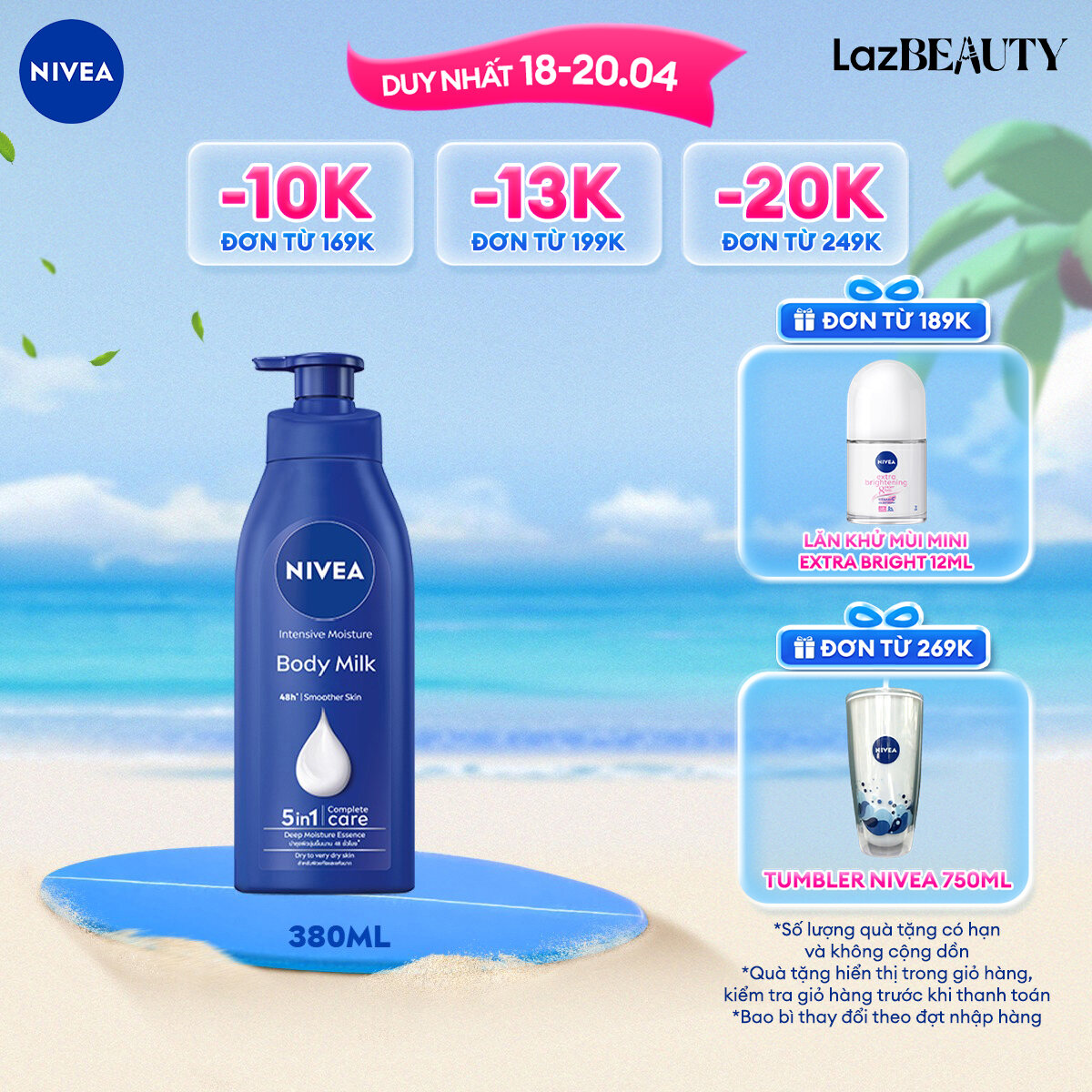 Sữa Dưỡng Thể NIVEA Dưỡng Ẩm Chuyên Sâu Vitamin E (380 ml/ 550 ml) - 98940/98943