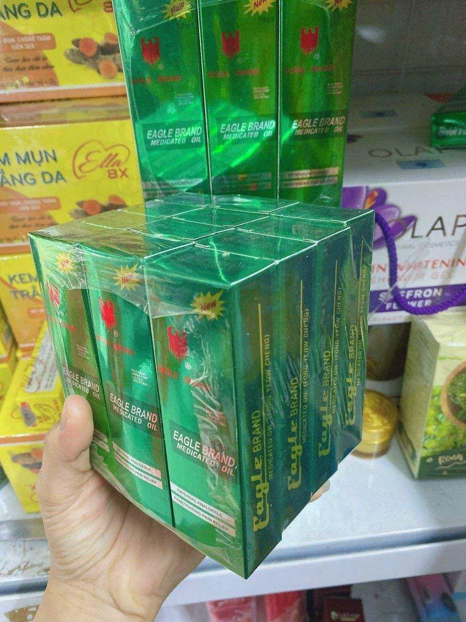 5 DẦU GIÓ XANH HIỆU CON Ó MẪU MỚI -DẦU GIÓ DẠNG LĂN SINGAPORE HIỆU CON Ó 10ML ( CAM KẾT CHÍNH HÃNG 100% )