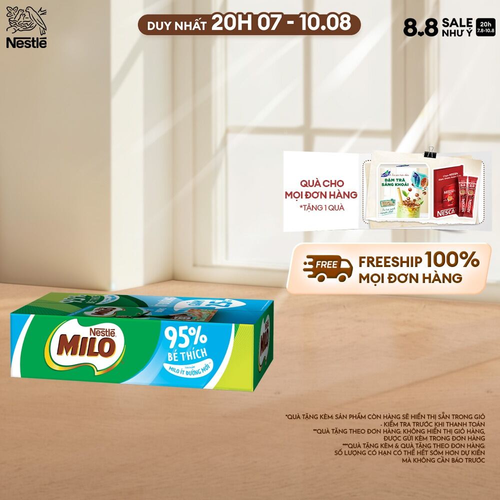 [Apodation in April][Freeship Nationwide] Nestle Milo Low-Sugar Barley Milk Carton (48 Boxes X 110ml)