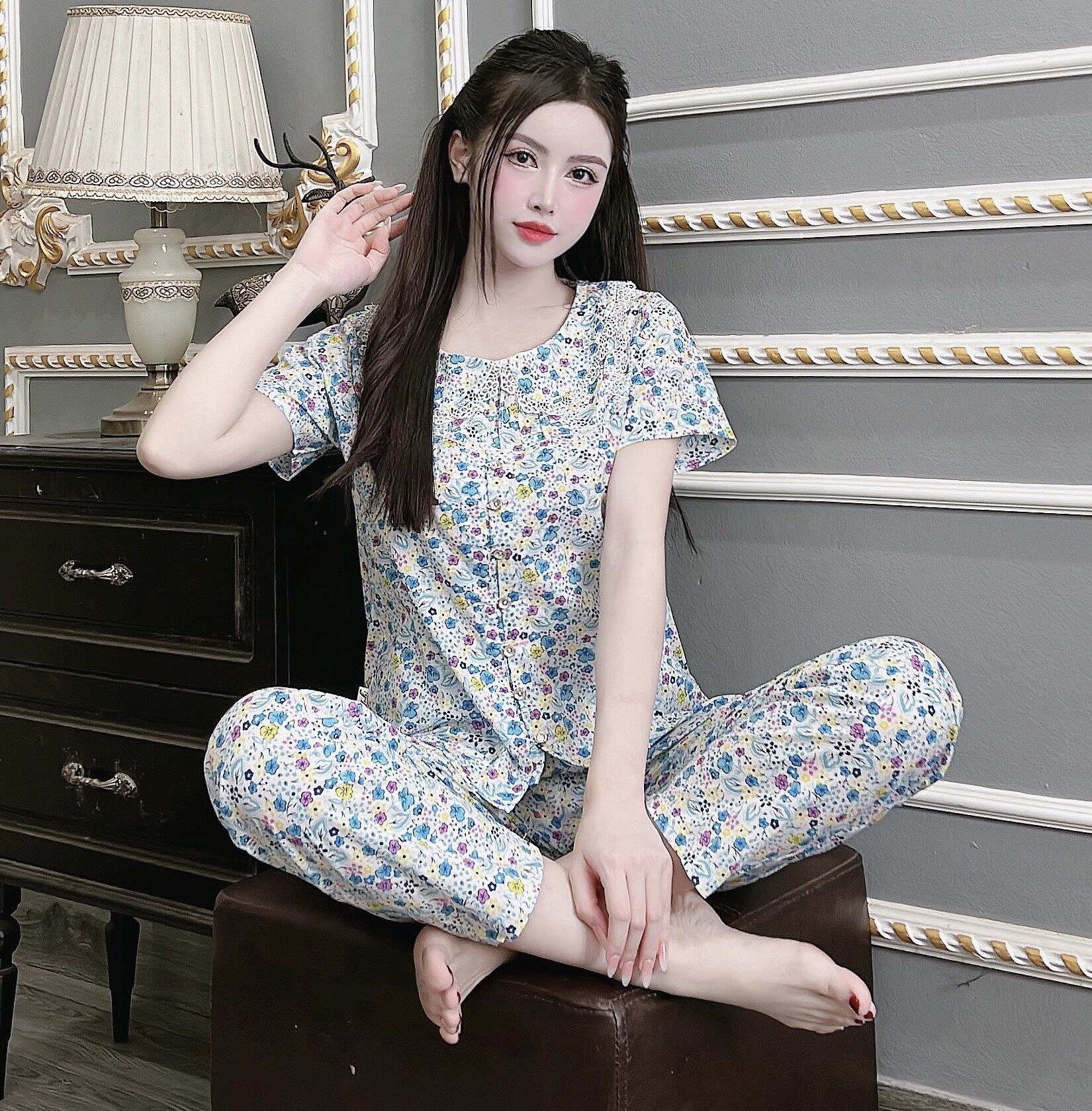 Đồ bộ nữ mặc nhà vải kate