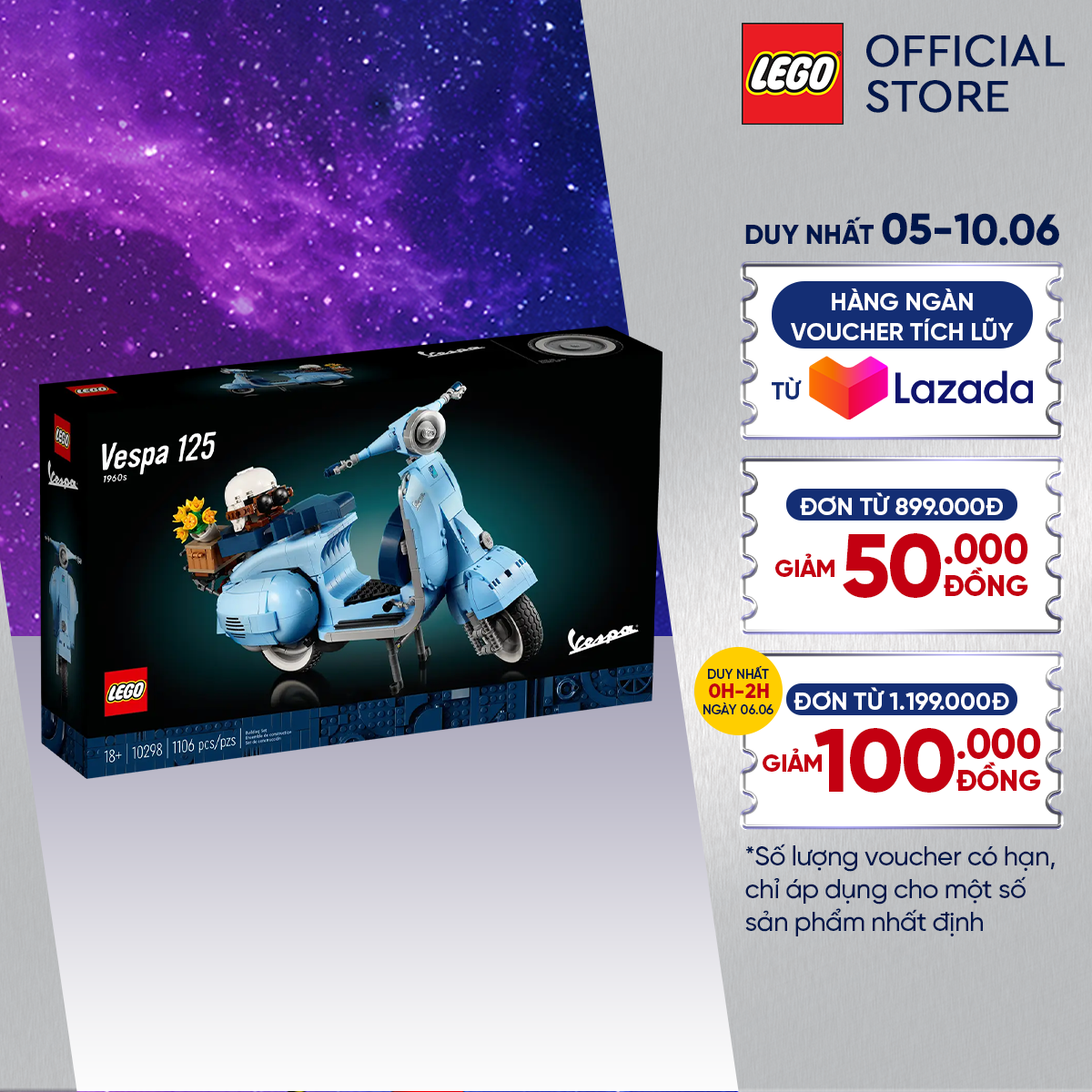 Đồ chơi lắp ráp - lego® icons 10298 combo xe vespa cổ vespa 125 lego