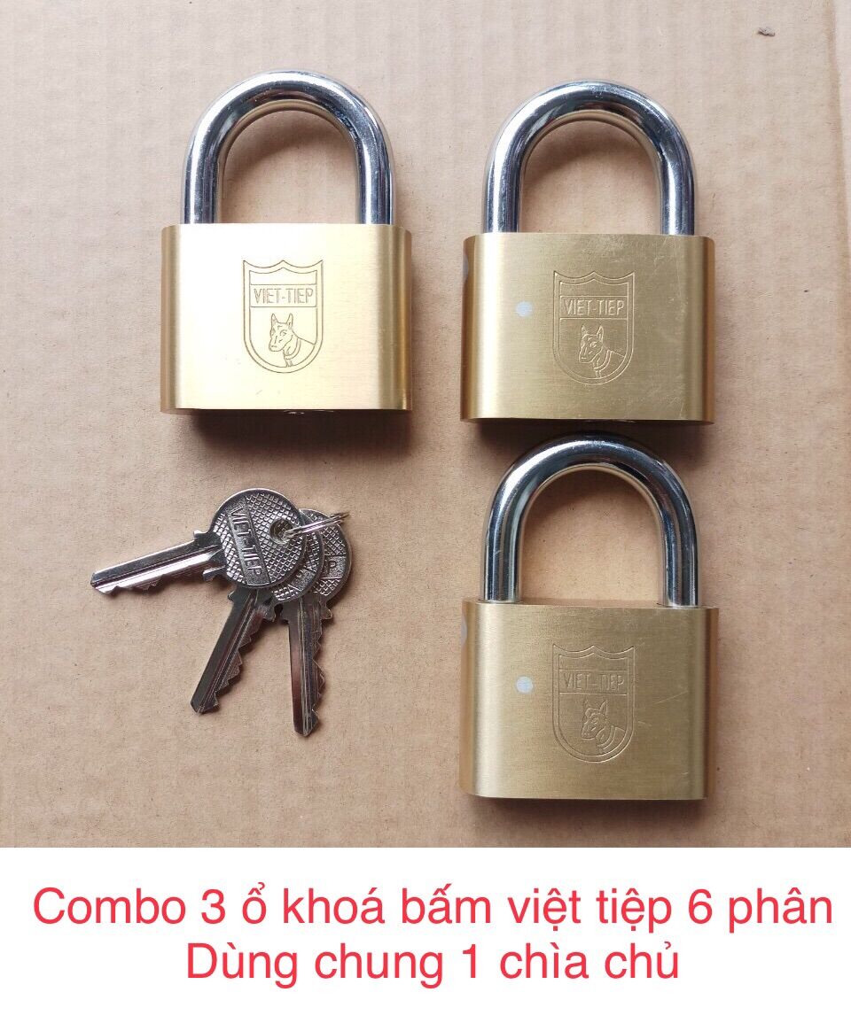 Combo 3 ổ khoá việt tiệp dùng chung 1 chìa chủ