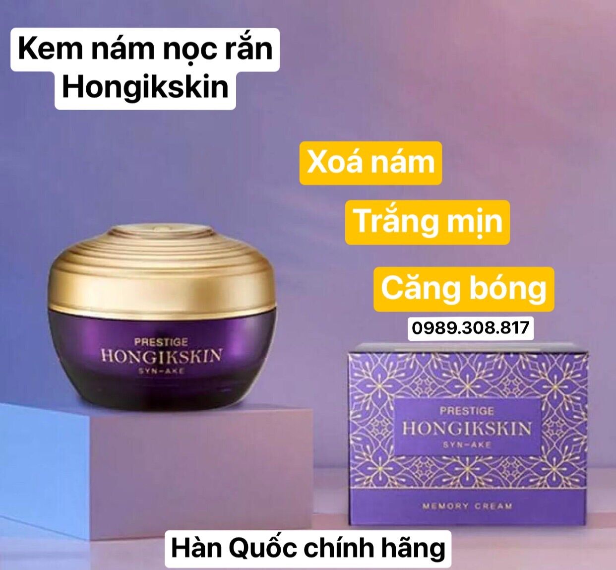 Kem nám nọc rắn HongikSkin 80gam Hàn Quốc - Dưỡng da trắng mịn hết nám