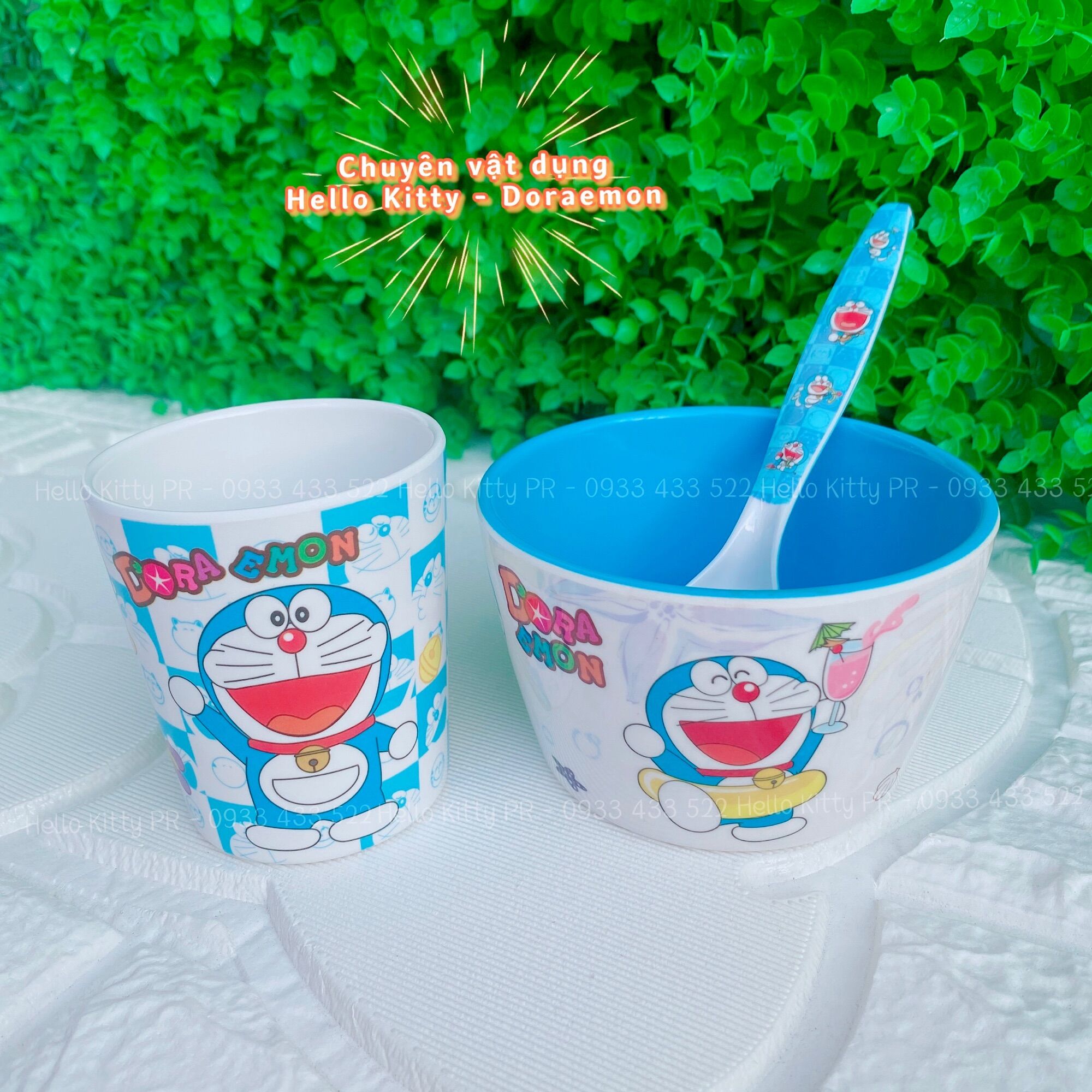 Combo ly chén muỗng Doremon Doraemon