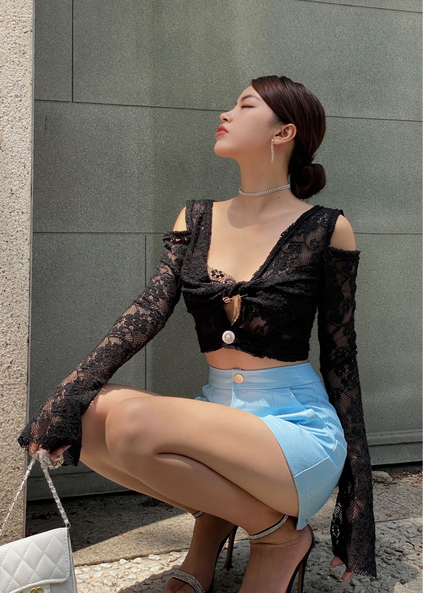 Áo croptop ren len LaCharme - Eddy top