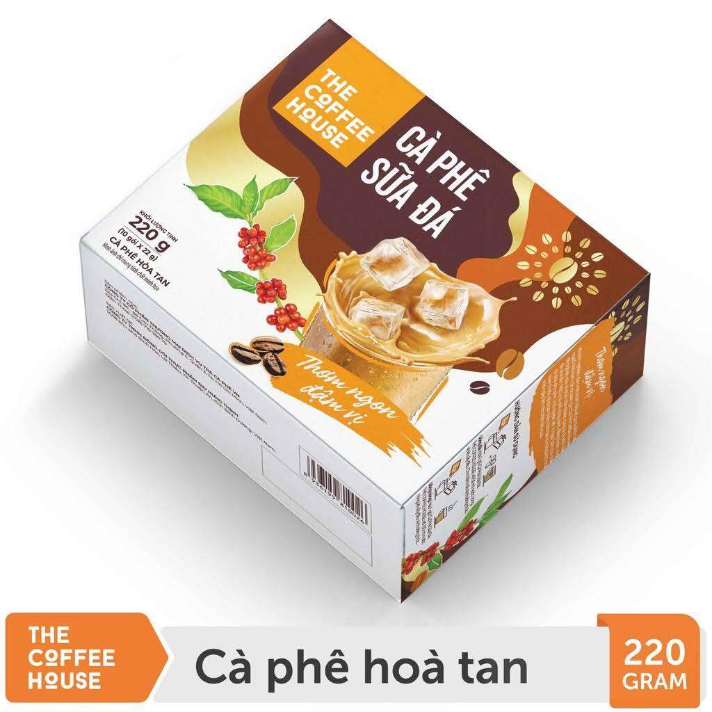 Combo 2 hộp Cà Phê Sữa Đá hoà tan The Coffee House, 10 gói/hộp * 22gr cafe sữa. HSD 01.2024