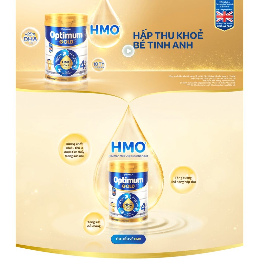 [Date 03/2024] Sữa Optimum Gold 3 HMO 1,45kg/1450g