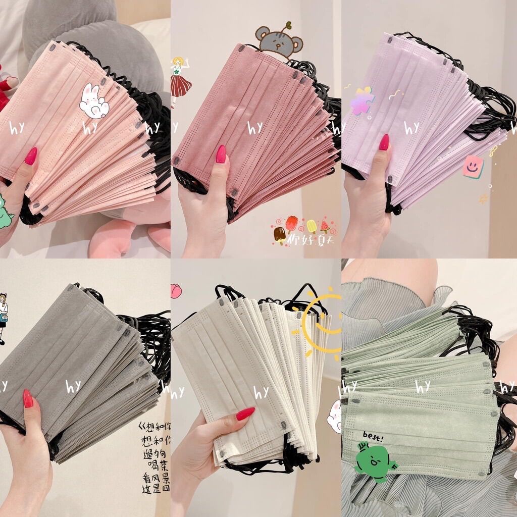 Khẩu trang thái lan - mix 6 màu - 50 cái