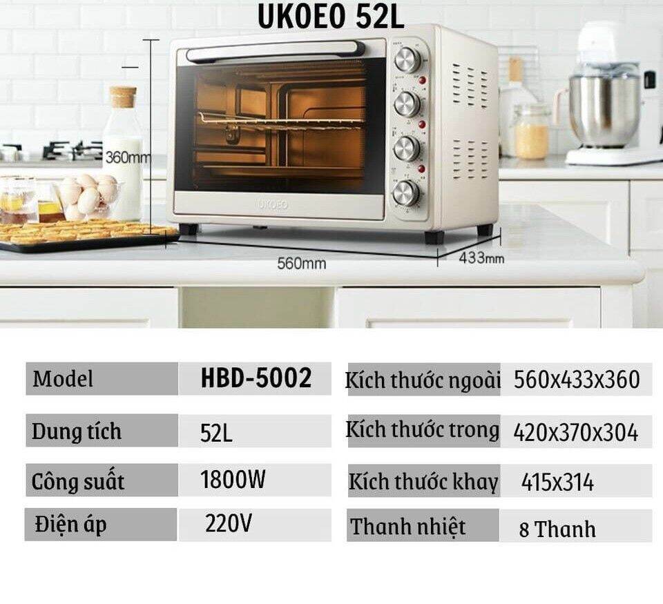 Lò nướng Ukoeo 52l (sẳn hàng quận 9)