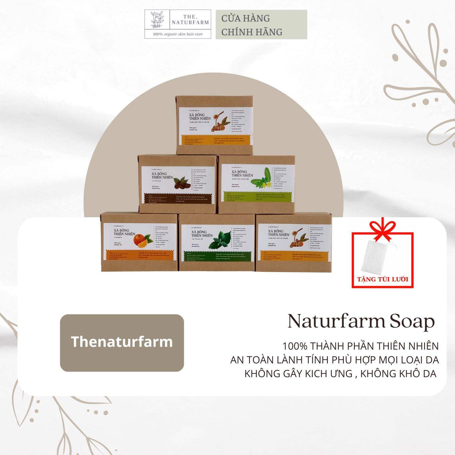 Xà bông hữu cơ naturfarm 100% thiên nhiên giúp sáng da, giảm mụn, mờ thâm