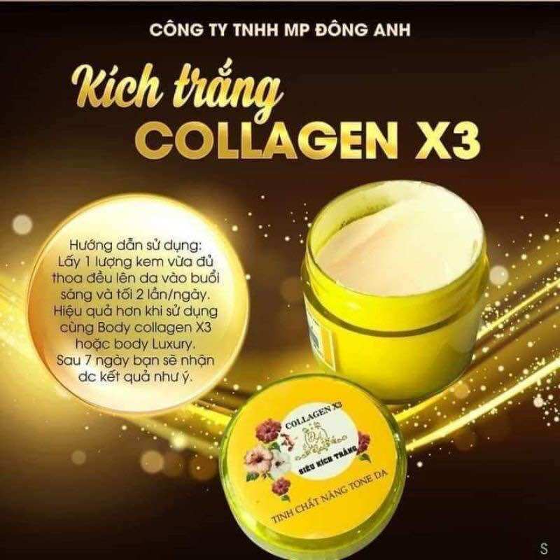 Kích trắng collagen x3