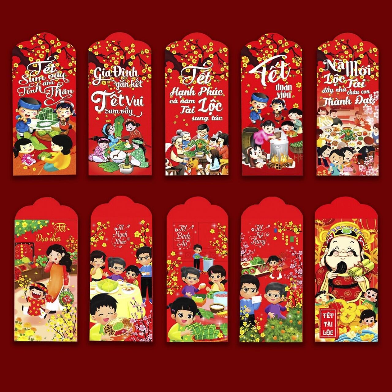 Combo 10 bao lì xì đón tết