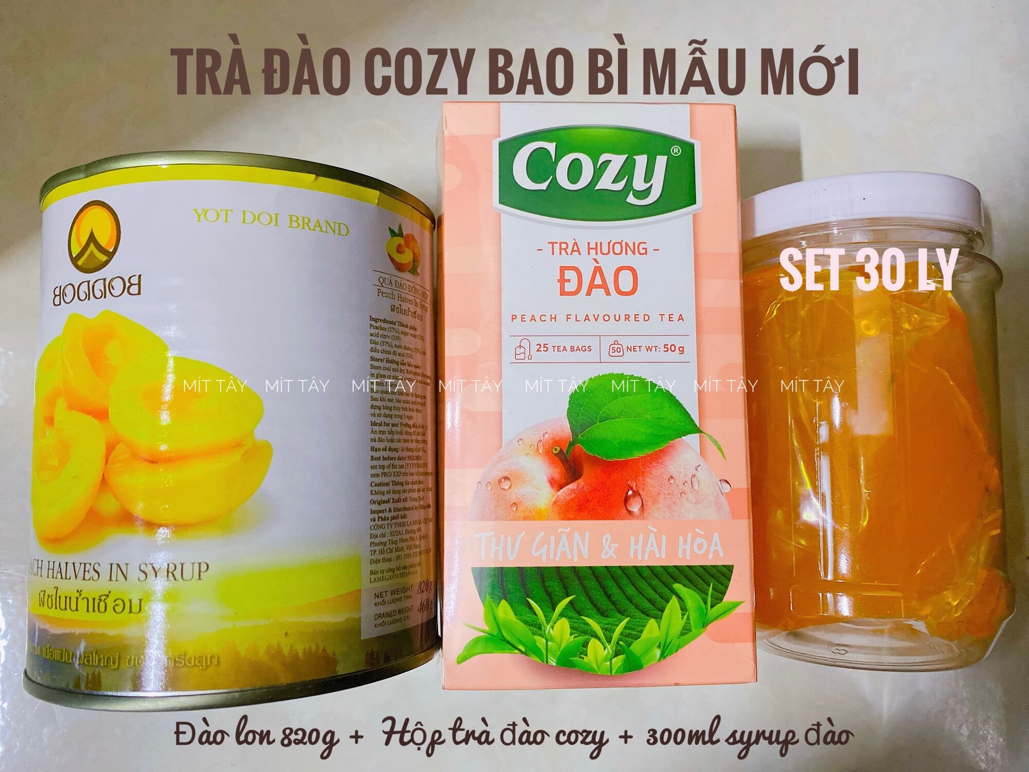 Set nguyên liệu pha chế trà đào 30-40ly