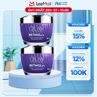 Combo 2 Kem Dưỡng Ban Đêm OLAY RETINOL24 Giúp Giữ Nét Tươi Trẻ Cho Da & Mờ Nếp Nhăn Hũ 50G