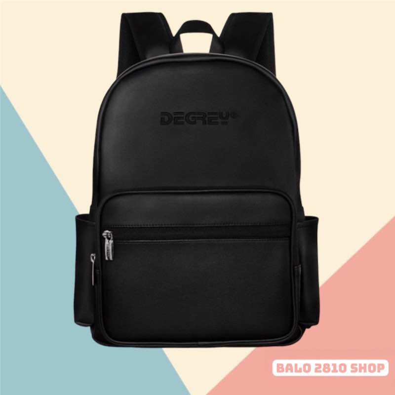 Balo Degrey Leather Basic Backpack Chất Da Simili Cao Cấp Chống Nước Cặp Da Đi Học Màu Đen Thời Trang Balo 2810 Shop