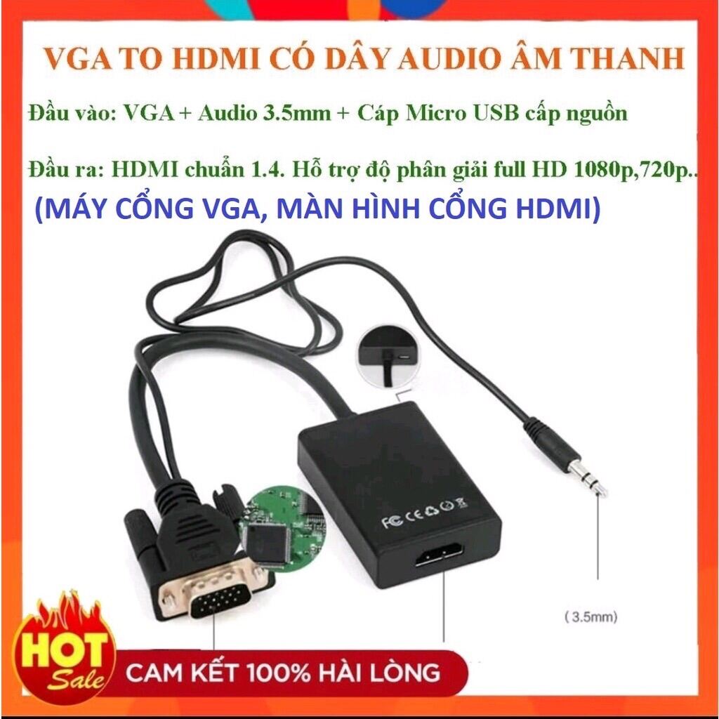 Bảng giá Cáp chuyển đổi tin hiệu VGA sang HDMI có âm thanh cam kết hàng đúng mô tả chất lượng đảm bảo an toàn đến sức khỏe người sử dụng đa dạng mẫu mã màu sắc kích thước Phong Vũ