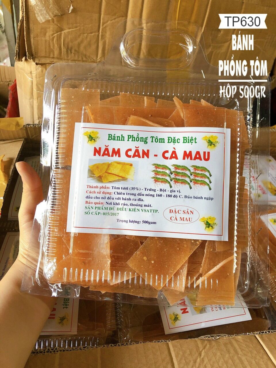 Bánh phồng tôm năm căn cà mau
hộp 500gr