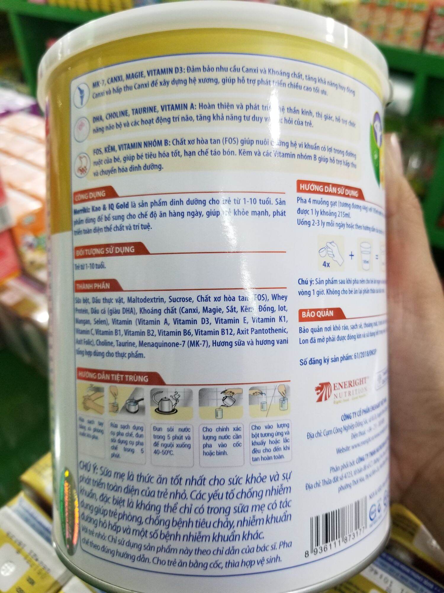 [HCM]Sữa Merrikiz Kao IQ 900g