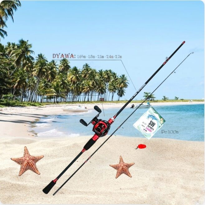 Bộ cần câu lure máy ngang tặng kèm dây câu mồi