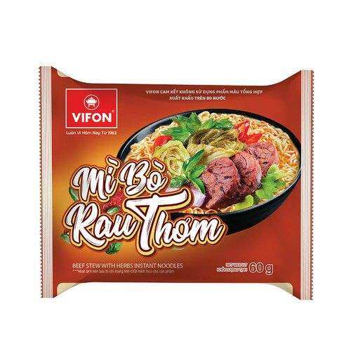 Mì Bò Rau Thơm Vifon Gói 60g x Thùng 30 Gói