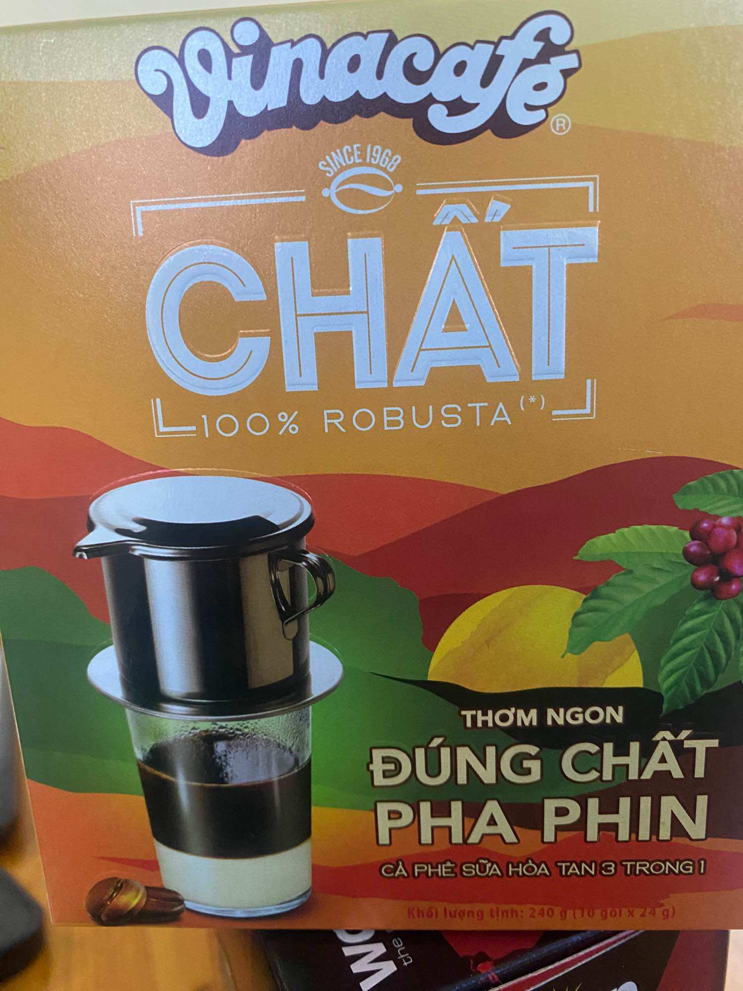 ViNaCafe Chất 100% Robusta 10 goi x 24g