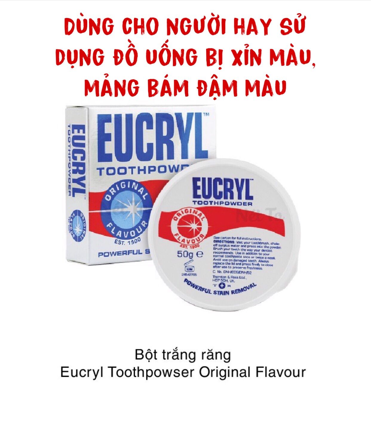 UK- Kem đánh răng và bột đánh răng Eucryl cho bạn hàm răng trắng sáng