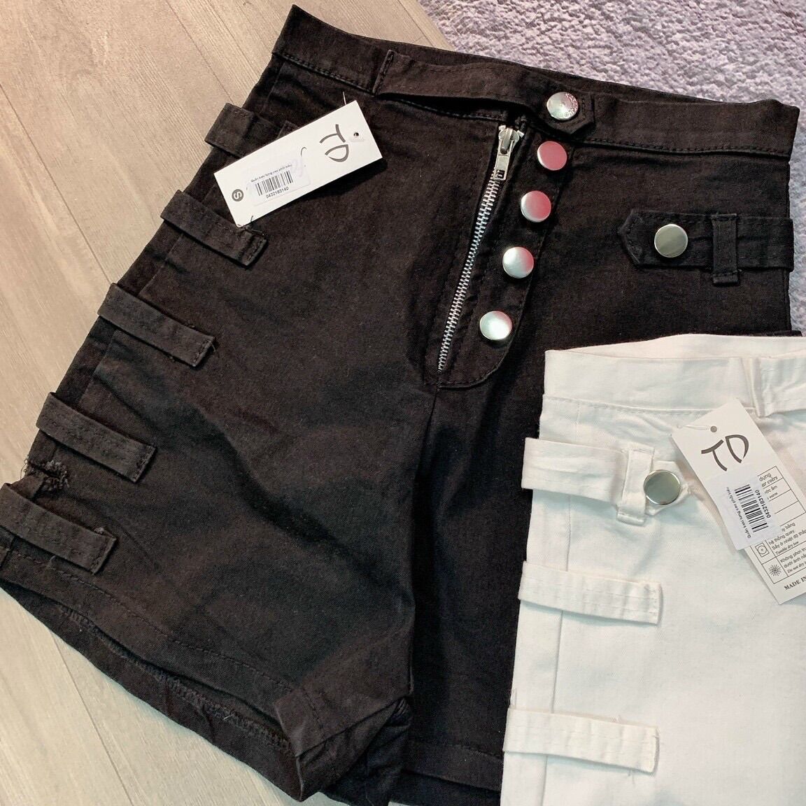 Quần short kaki (ảnh thật) lưng cao co giãn