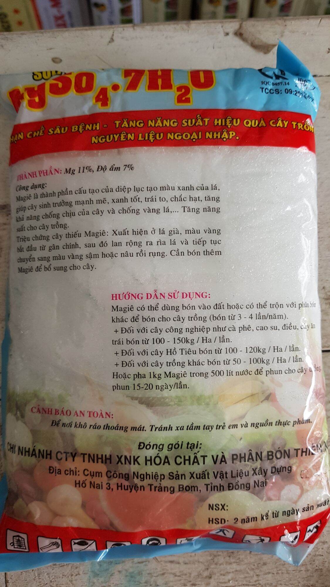 Sulphate Magie 98% 1kg hạn chế sâu bệnh