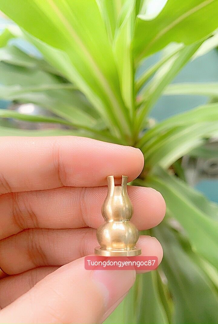 Đế hồ lô đồng cắm nhang mini 2 cm