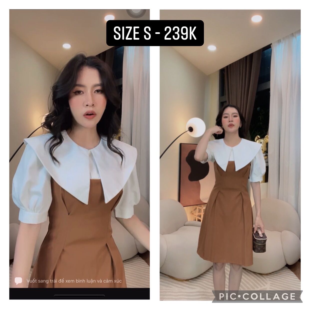 _ đầm _màu nâu/đen _size s/m