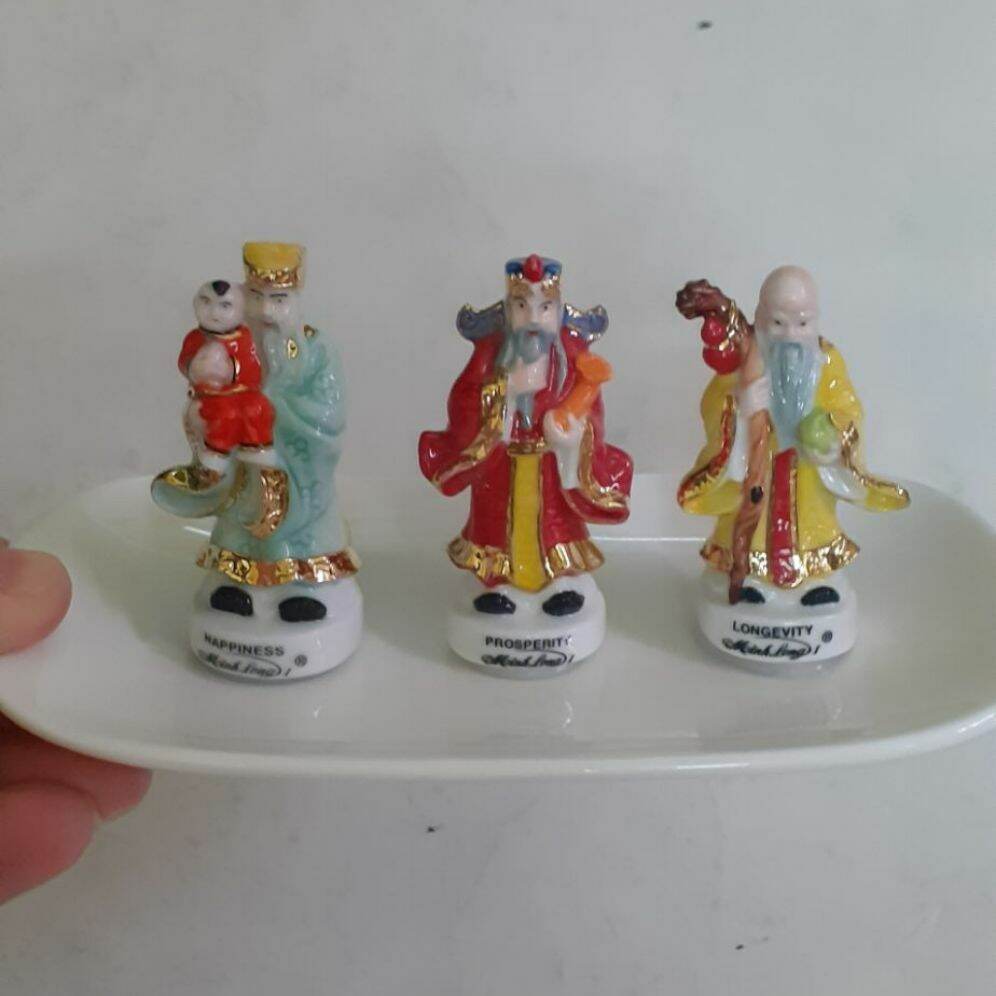 Bộ tượng Phúc Lộc Thọ gốm sứ