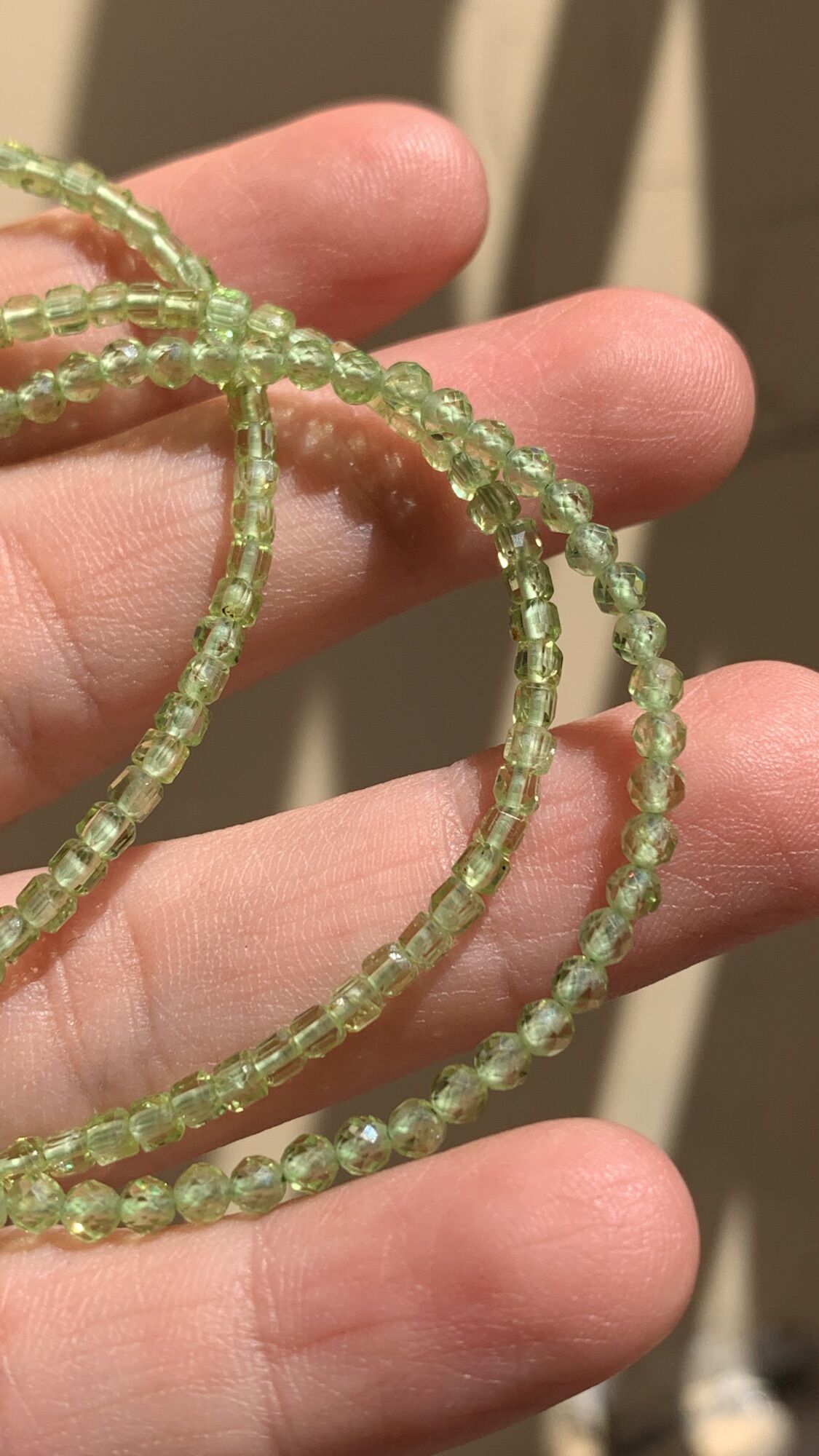 [Peridot] Vòng tay mài giác nhí đá Peridot
